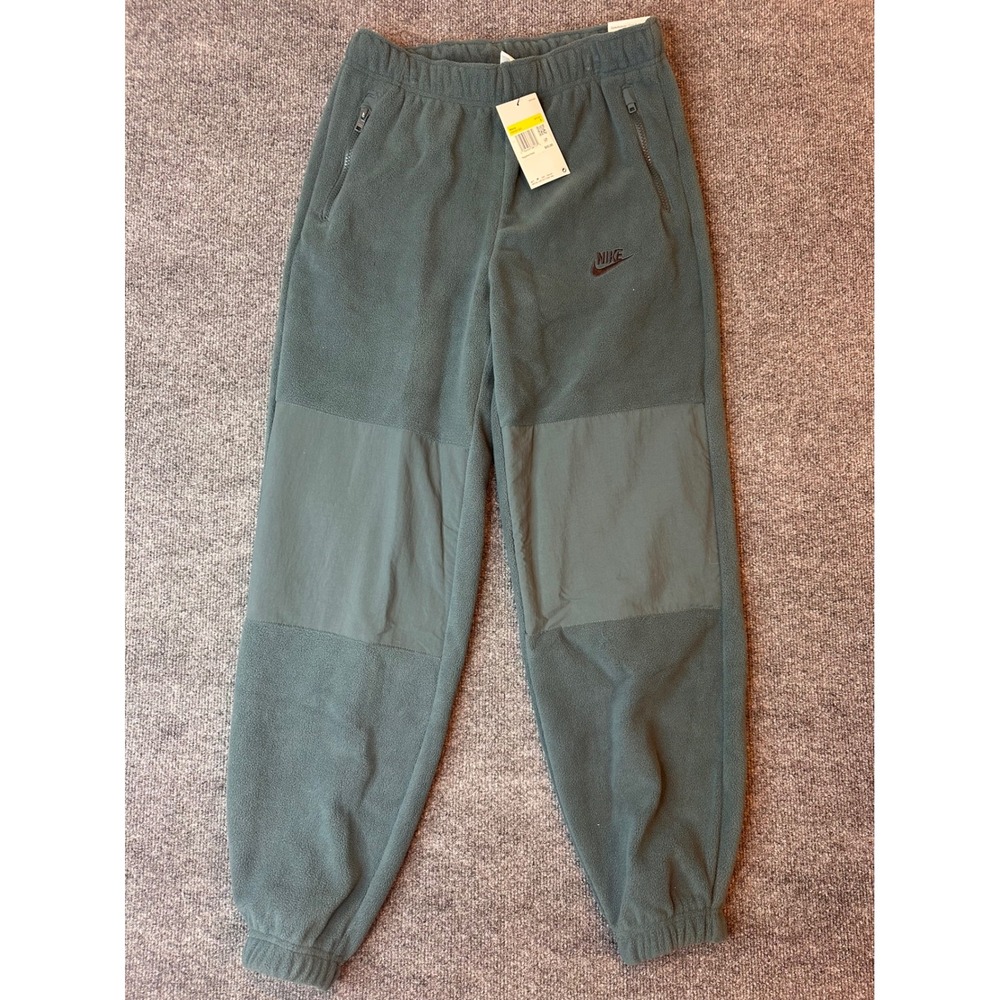 Nike Mens Polar Fleece Joggers Tapered Leg Jungle Green FB8384-328 Small NWT